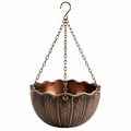 Pot de fleurs suspendu diamètre 30 cm en métal bronze style vintage pour intérieur et extérieur