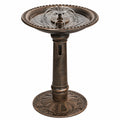 Bain d oiseaux sur pied 50 cm en métal brun avec fontaine décorative
