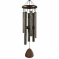 Carillon éolien 90 cm en métal et bois brun style rustique pour intérieur extérieur