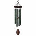 Carillon à vent 90 cm en métal vert et bois décoratif suspendu