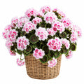Plante artificielle en pot 45 cm textile et plastique rose blanc décorative