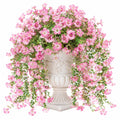 Plante fleurie artificielle en pot 100 cm rose vert feuillage retombant décoratif
