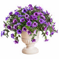 Plante artificielle en pot 55 cm fleurs violettes en textile pour décoration intérieure