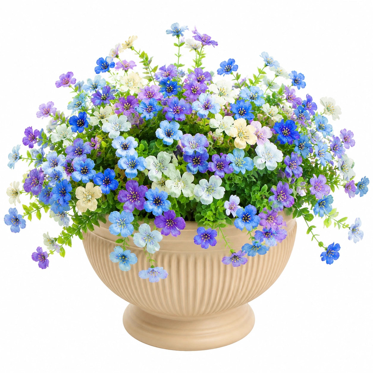 Plante artificielle en pot 45 cm fleurs multicolores en tissu décoration intérieure