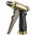 Pistolet d'arrosage 19 cm en métal et plastique noir doré à jet réglable