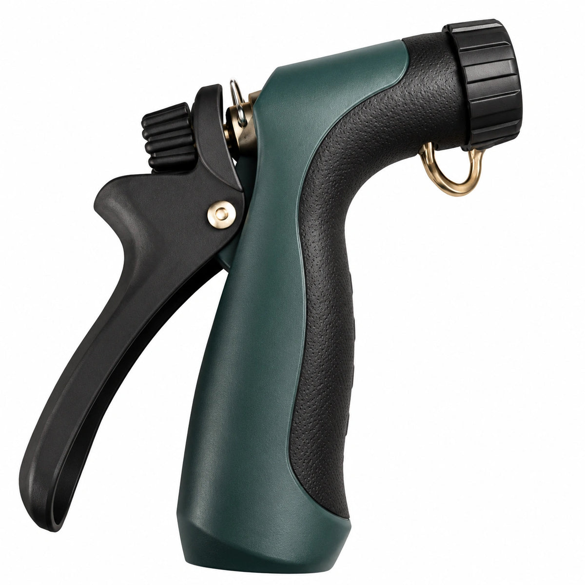 Pistolet d'arrosage 18 x 14 cm en plastique vert et noir à jet réglable