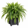 Plante verte artificielle fougère 105 cm en plastique vert/noir décorative en pot