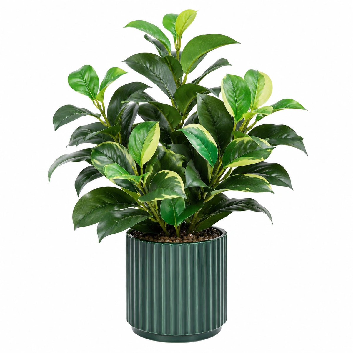 Plante verte artificielle en pot 90 cm plastique vert panaché décoration intérieure