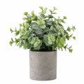 Plante artificielle en pot 35 cm feuillage synthétique vert pot effet ciment décoratif